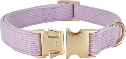 Soft Cotton Dog Collar with Metal Buckle Adjustable Heavy Duty Comfy Corduroy - Image 2