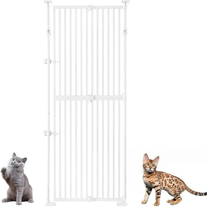 unipaws 75" High Extra Tall Cat Gate, Auto Closing and No Drilling Safety Gate by unipaws