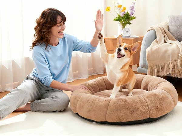 OhGeni 31 inches Calming Donut Orthopedic Dog & Cat Bed - Image 9