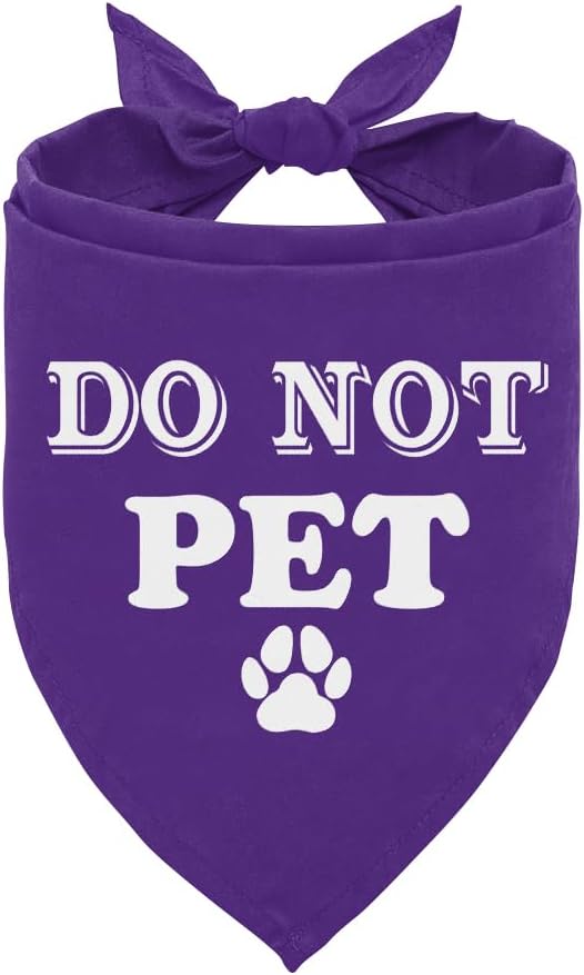 Do Not Pet Dog Bandana, Funny Cute Dog Bandana, Pet Dog Triangle Scarf by ZPPRJF