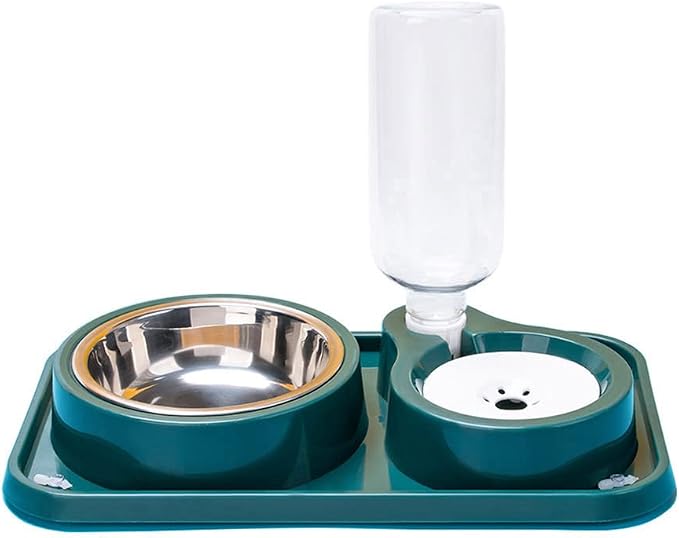 JiangYanus Double Dog Cat Bowls, Pet Water and Food Bowl Set by JiangYanus