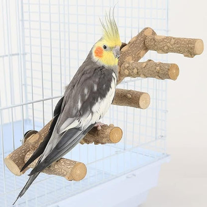 Natural Wood Bird perches Bird Ladder Perch Parrot Ladder Hamster Climbing Toys - Image 5