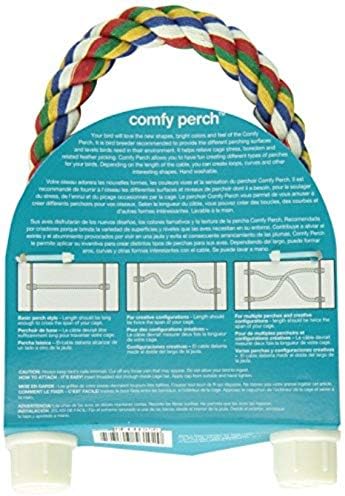 JW Pet Comfy Perch For Birds Flexible Multi-color Rope, Small - Image 7