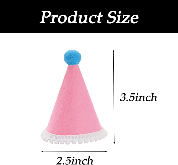 20 Pcs Dog Birthday Hat Set for Small Medium Dogs Cat Puppies, Mini Party Hat - Image 2