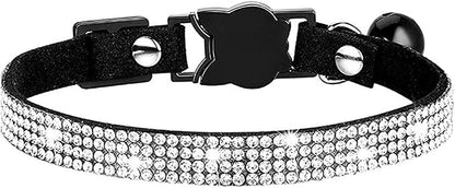 Cat Collars, Rhinestone for Girl Cats Bling Kitten Flower Adjustable Breakaway by Bbmmayy