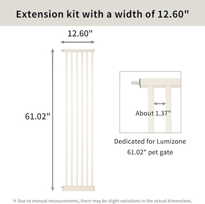 Lumizone Extra Tall Cat Gate Extension Kit 61.02" High Pressure Mounted 12.6" - Image 3