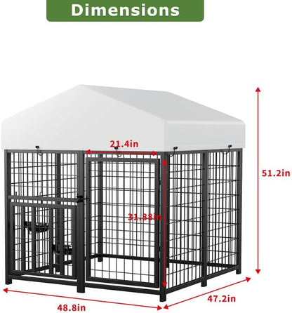 ROOMTEC Large Dog Kennel Outdoor Pet Pens Dogs Run Enclosure Animal Hutch Metal - Image 3