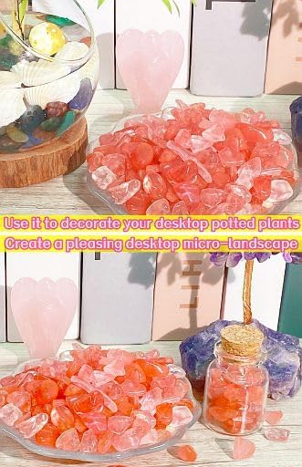 YATOJUZI Cherry Quartz Aquarium Gravel Rocks Bulk Wholesale Tumbled Crystals - Image 5