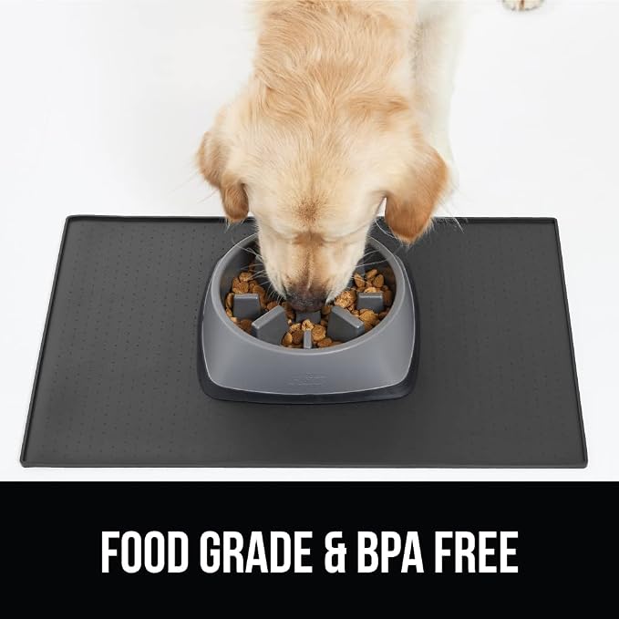 GORILLA GRIP 100% Waterproof Raised Edge BPA Free Silicone Pet Feeding Mat - Image 8