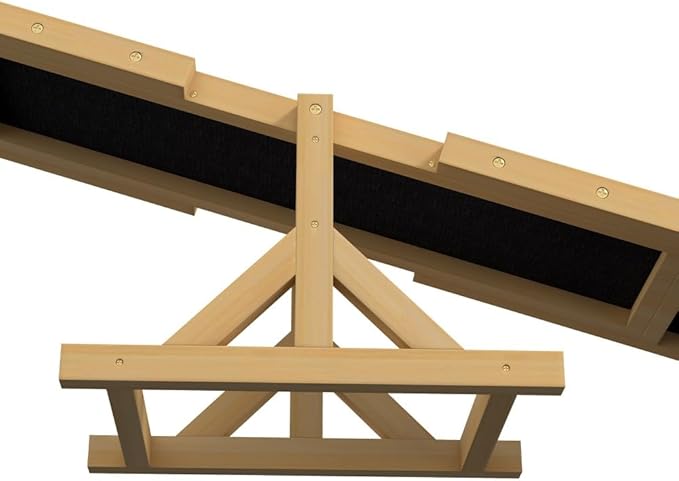 71" Dog Agility Seesaw Outdoor for Training and Exercise, Wooden Platform Dog - Image 9