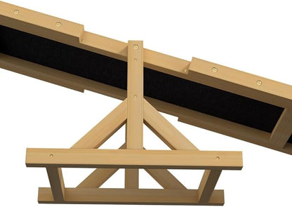 71" Dog Agility Seesaw Outdoor for Training and Exercise, Wooden Platform Dog - Image 9
