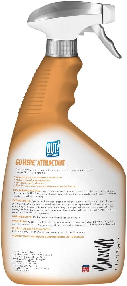 OUT! PetCare Go Here Attractant Dog and Puppy Potty Training Spray, Safe & - Image 2