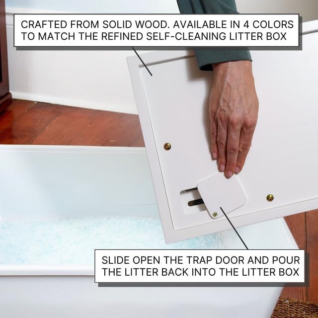 Refined Self Cleaning Litter Box Cabinet-Litter Catch Smoke - Image 4