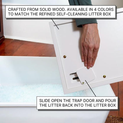 Refined Self Cleaning Litter Box Cabinet-Litter Catch Smoke - Image 4