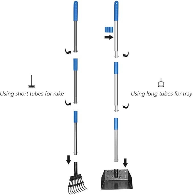 QiMH Upgraded Dog Pooper Scooper Extra Large, Adjustable Long Handle Stainless - Image 5