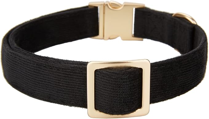 Soft Cotton Dog Collar with Metal Buckle Adjustable Heavy Duty Comfy Corduroy - Image 4