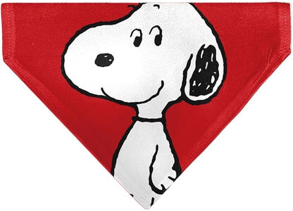 Peanuts Pet Bandana Snoopy Smiling Face Pose Red Slip On Collar Bandana Only by Buckle-Down