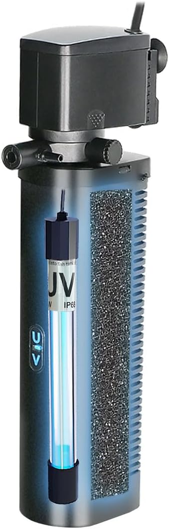 Aquarium Filter for 100-400 Gallon Tank, U-V Fish Tank Green Clean Machine by Coospider