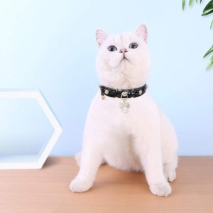 PetsHome Cat Collar, Dog Collar, PU Leather Adjustable Pet Collar - Image 6