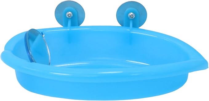 Wontee Bird Bath Box with Mirror Portable Parrot Hanging Bathroom Bathing Tub - Image 5