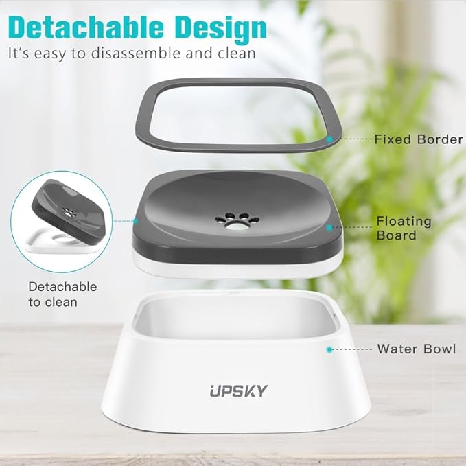 UPSKY No-Spill Pet Water Bowl, Slow Water Feeder, No-Slip Pet Water Dispenser - Image 2