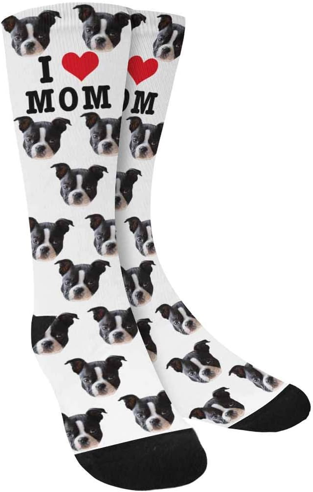 Custom Face Socks, Personalized Dog Lover Pet Photo Picture on Socks Unisex by Enjoy-yjl
