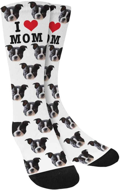 Custom Face Socks, Personalized Dog Lover Pet Photo Picture on Socks Unisex by Enjoy-yjl