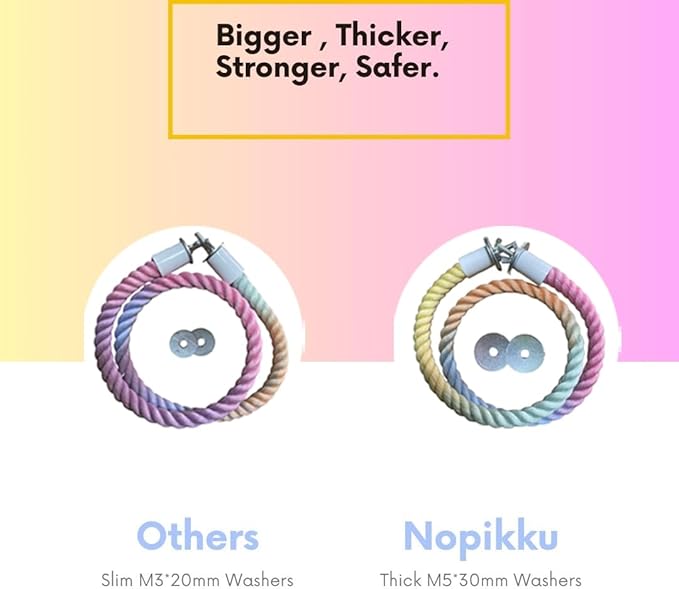 3pcs Nopikku Gradient Bendable Bird Rope Perches Climbing Rope Toys Fun Bird - Image 3