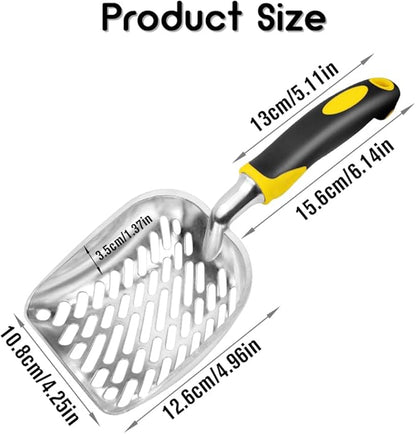 Cat Litter Scoop-Metal Cat Scooper-Long Handle Scoop, Cat Scooper-Poop - Image 2