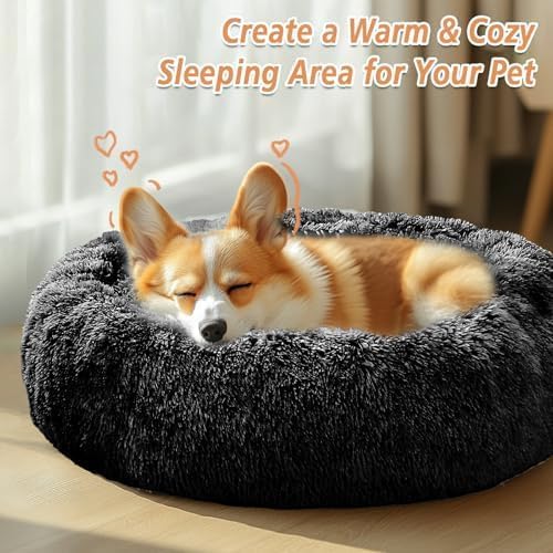 JOLLYVOGUE Calming Dog Bed Large Size Dog, Anti-Anxiety Donut Large Pet Bed - Image 4