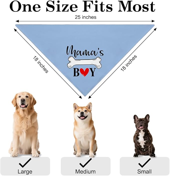 Mama's Boy Funny Dog Bandana, Valentine's Day Dog Bandana, New Pet Gifts - Image 2