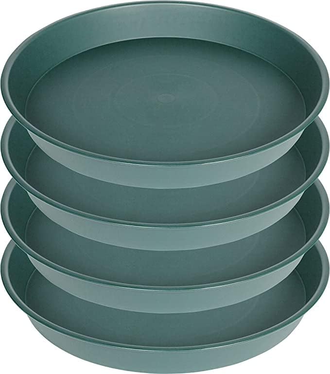 4 Pack of 16 17 inch Plant Saucer, 2.3" Depth, Heavy Duty Deep Plant Trays by Bleuhome
