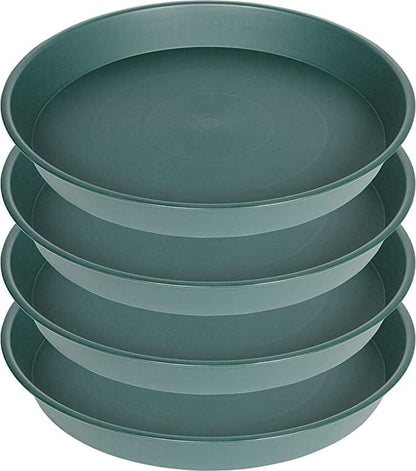 4 Pack of 16 17 inch Plant Saucer, 2.3" Depth, Heavy Duty Deep Plant Trays by Bleuhome