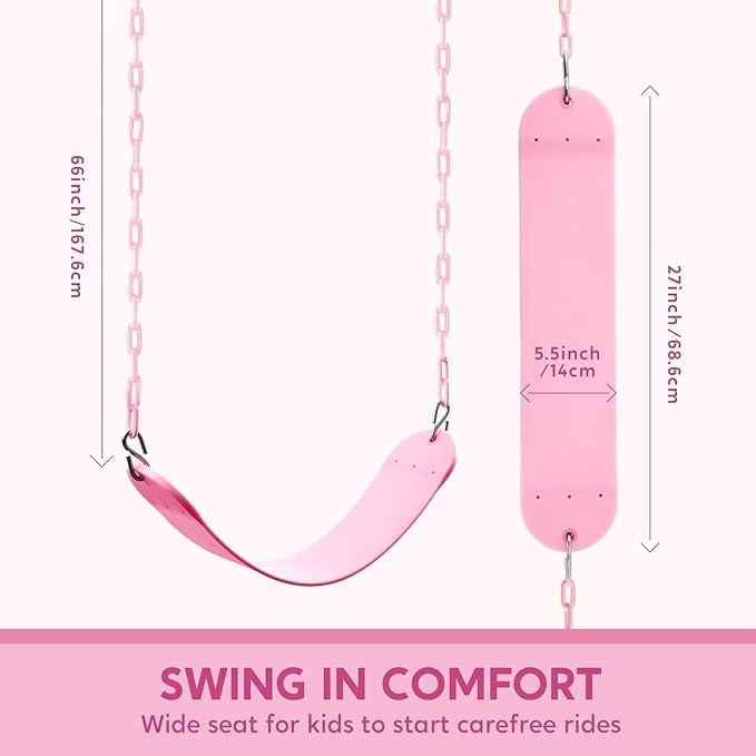 TURFEE Heavy Duty Swing Seat Pink Color - Image 2