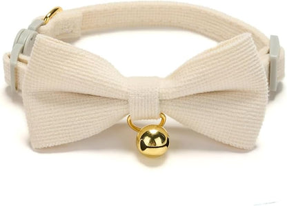 Soft Corduroy Cat Collar, Plaid Pattern, - Image 2