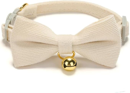 Soft Corduroy Cat Collar, Plaid Pattern, - Image 2
