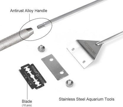 HOTOOLME Aquarium Scraper, 25.6" Stainless Steel Scraper Cleaning Razor - Image 4
