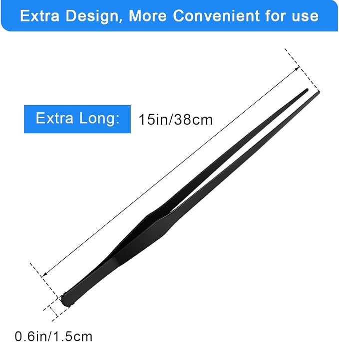 Aquarium Tweezers Extra Long 15 inches, Luxiv Stainless Steel Straight and - Image 2