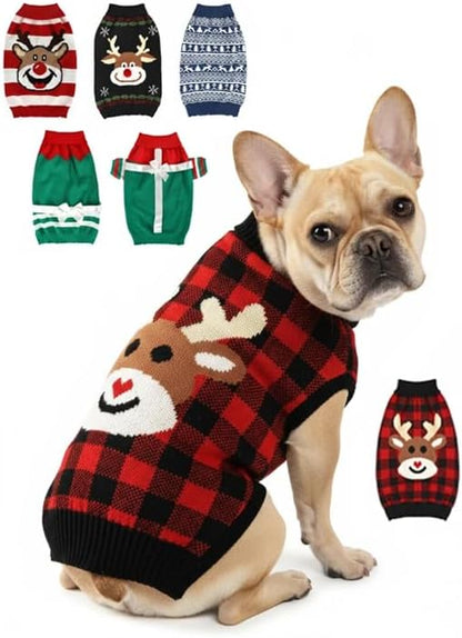Dog Christmas Sweater, Soft Warm Pet Clothes Coat by AURUZA