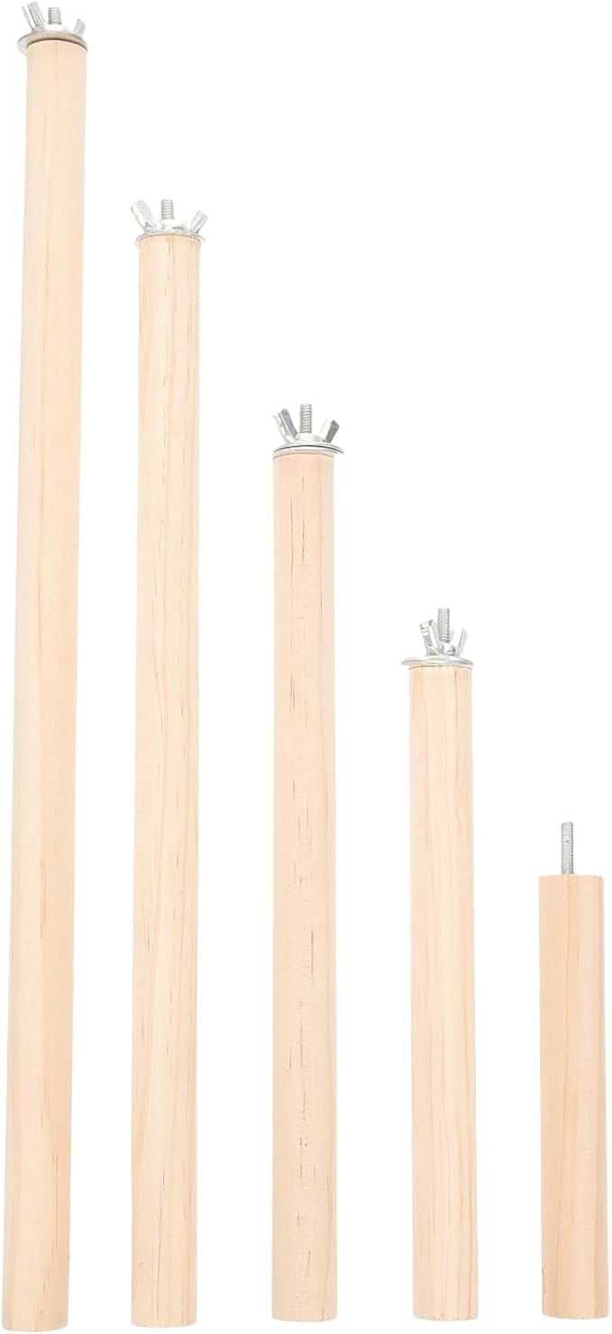 Veemoon Wood Bird Perch Stand 5pcs Parrot Cage Stick Standing Sticks Climbing by Veemoon