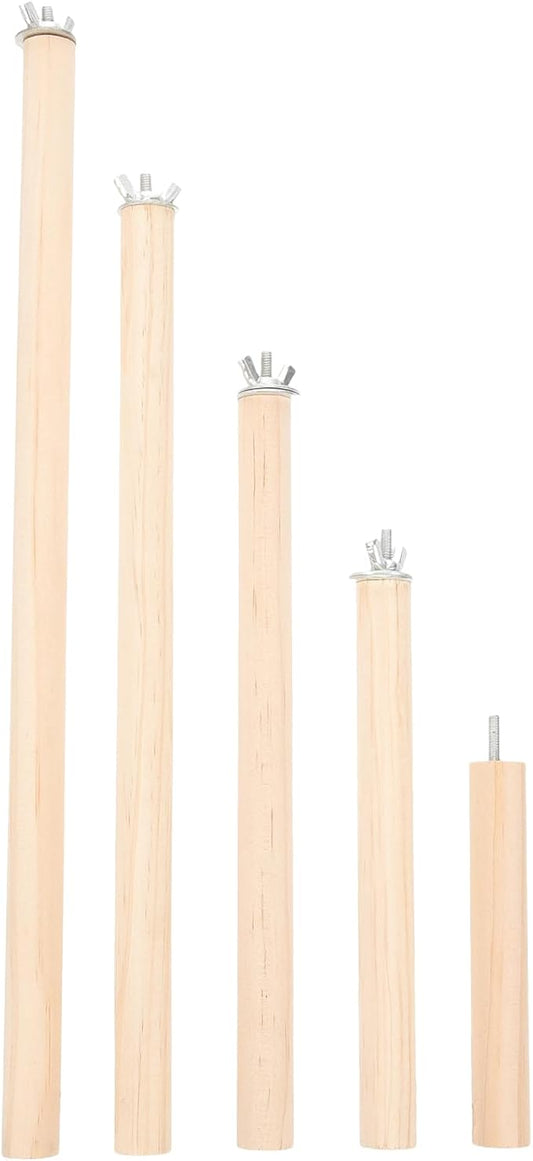 Veemoon Wood Bird Perch Stand 5pcs Parrot Cage Stick Standing Sticks Climbing by Veemoon