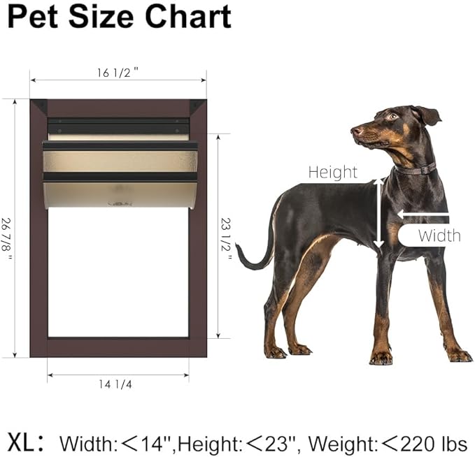 Rescumascer XL Dog Door for Door, Aluminum Extra Large Dog Door - Image 3