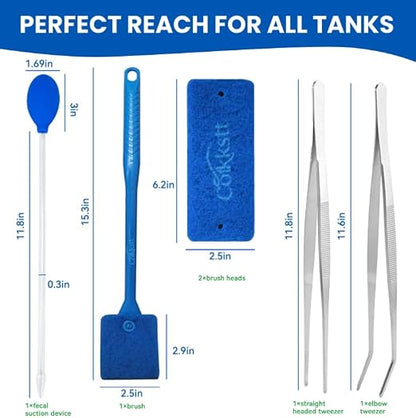 6 Pcs Aquarium Gravel Cleaner Set, Fish Tank Accessories, Fish Tank Cleaning Kit - Image 2