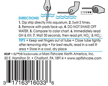API 5-IN-1 TEST STRIPS Freshwater and Saltwater Aquarium Test Strips 100-Count - Image 2