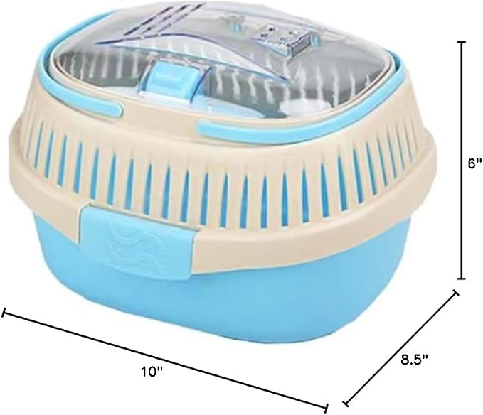KAMEIOU Sky Blue Travel Small Animal Hamster Hedgehog Guinea Pig Cage Carrier - Image 7