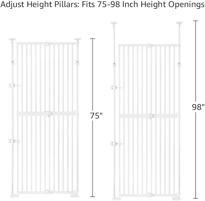 unipaws 75" High Extra Tall Cat Gate, Auto Closing and No Drilling Safety Gate - Image 7