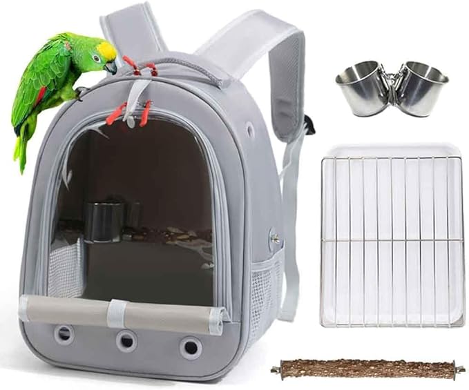 Bird Traval Carrier Cage, Vet Transport Book Bag by Misyue