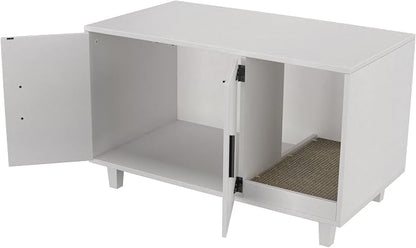 GDLF Modern Wood Pet Crate Cat Washroom Hidden Litter Box Enclosure Furniture - Image 8