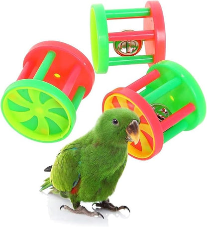 QBLEEV Bird Roller Rattles Toys, Parrot Foot Toys, Foraging Chewing Bell by QBLEEV
