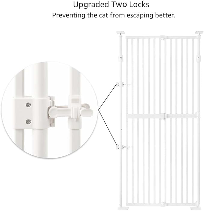unipaws 75" High Extra Tall Cat Gate, Auto Closing and No Drilling Safety Gate - Image 5